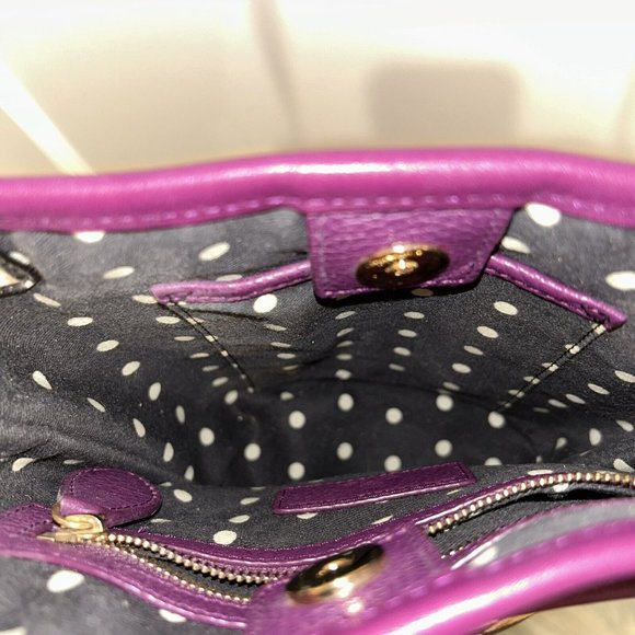 MacKenzie-Childs Purple and Black Checkered Crossbody Bag - Picture 12 of 13